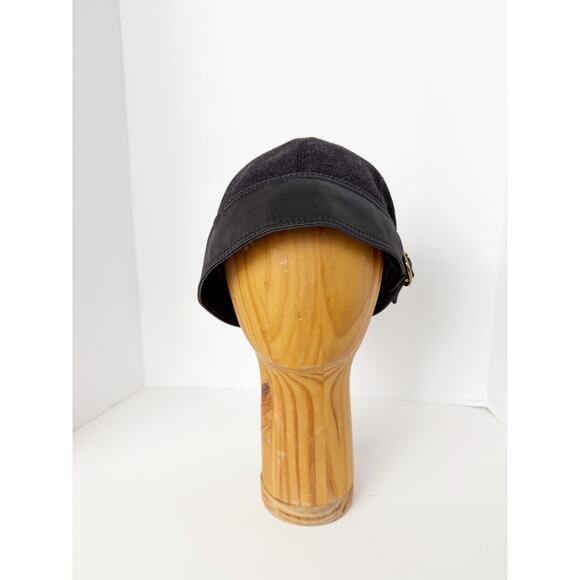 Coach Vintage Wool Satin with Brass Buckle Flapper Hat M/L Gray - Picture 8 of 14